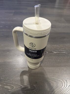 Takeya Cream 40oz Straw Thermo Tumbler with Handle